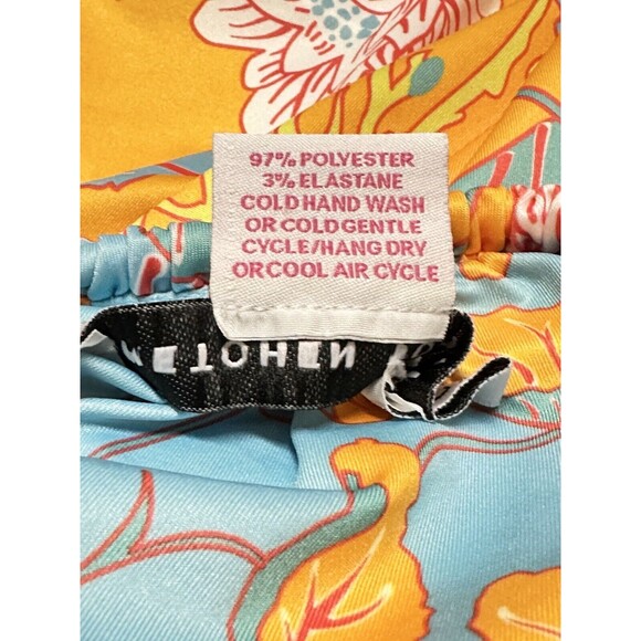 Gretchen Scott Size Large Marigold Garden Tassel Tie Built-In Bra Halter Top EUC - Picture 8 of 8